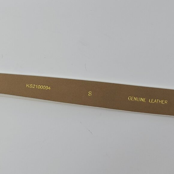 Kate Spade Leather Slim White Belt with Glitter Spade Buckle, Small - Picture 15 of 15